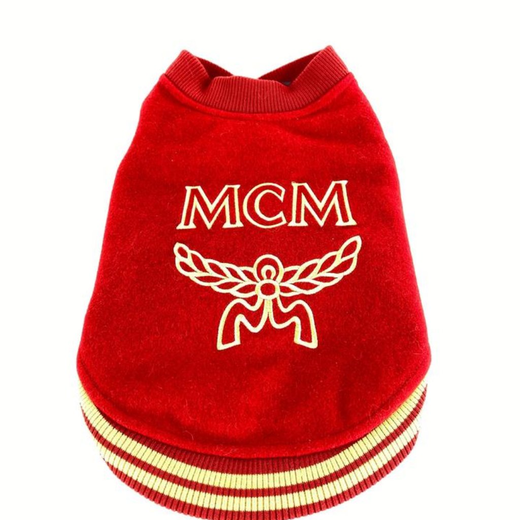 Mcm Red Varsity Dog Sweater 5mcmm128